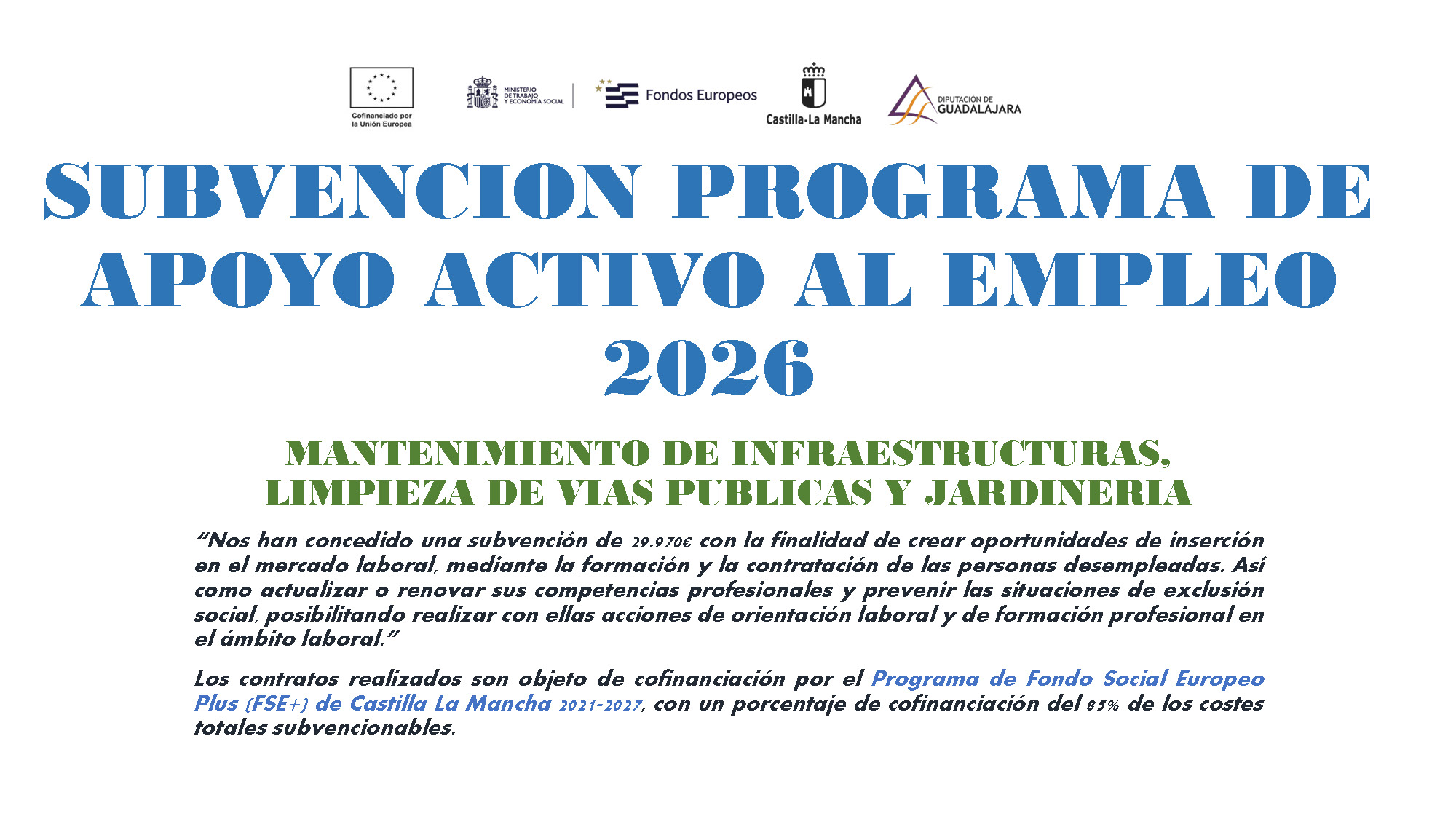 SUBVENCION PROGRAMA DE APOYO ACTIVO AL EMPLEO 2026